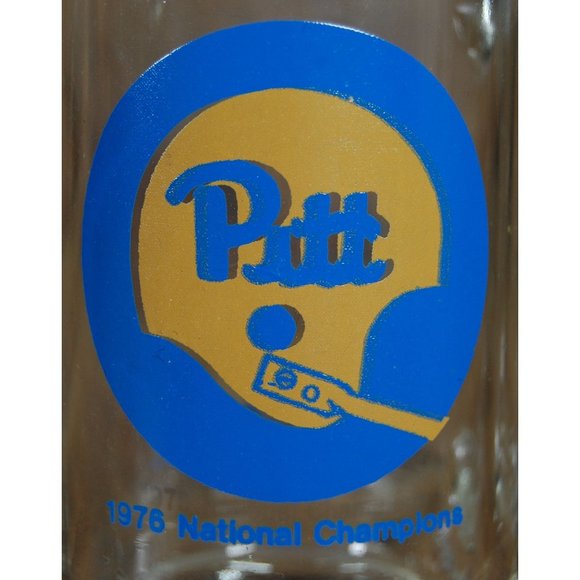 Vintage 1976 University of Pittsburgh Pitt Panthers National Champions Glass Mug - Picture 2 of 6